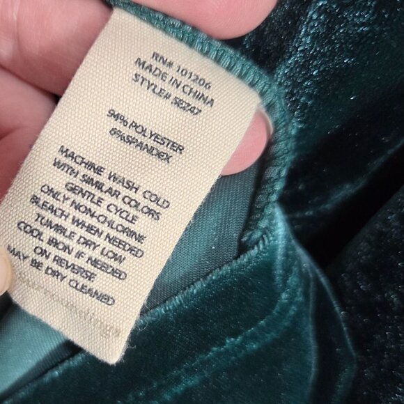 Soft Surroundings Dress Womens 1X Green Santiago Stretch Velvet Maxi Holiday - Picture 8 of 9